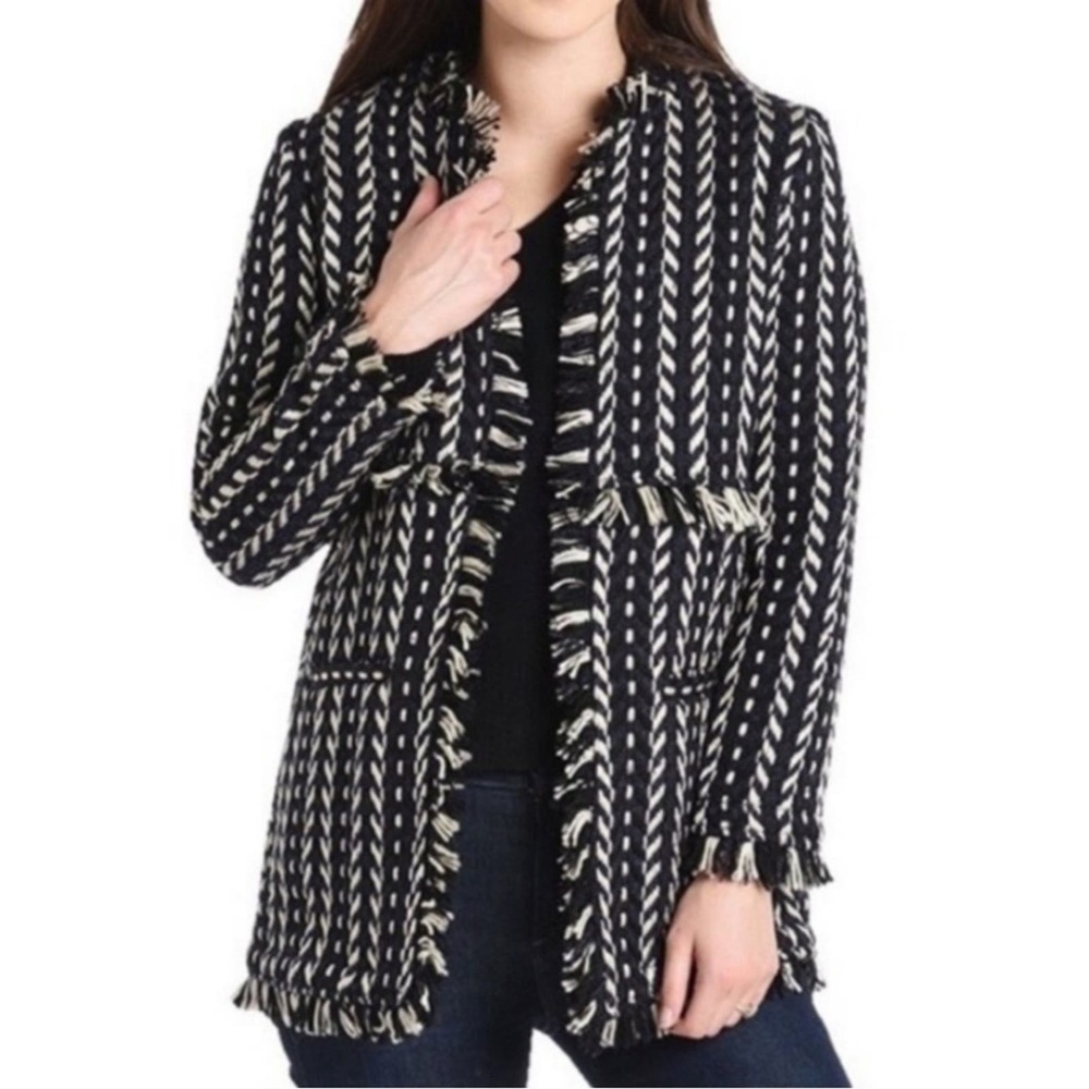 Cupcakes and Cashmere Bev jacket/ size XS/ blk blue & crm